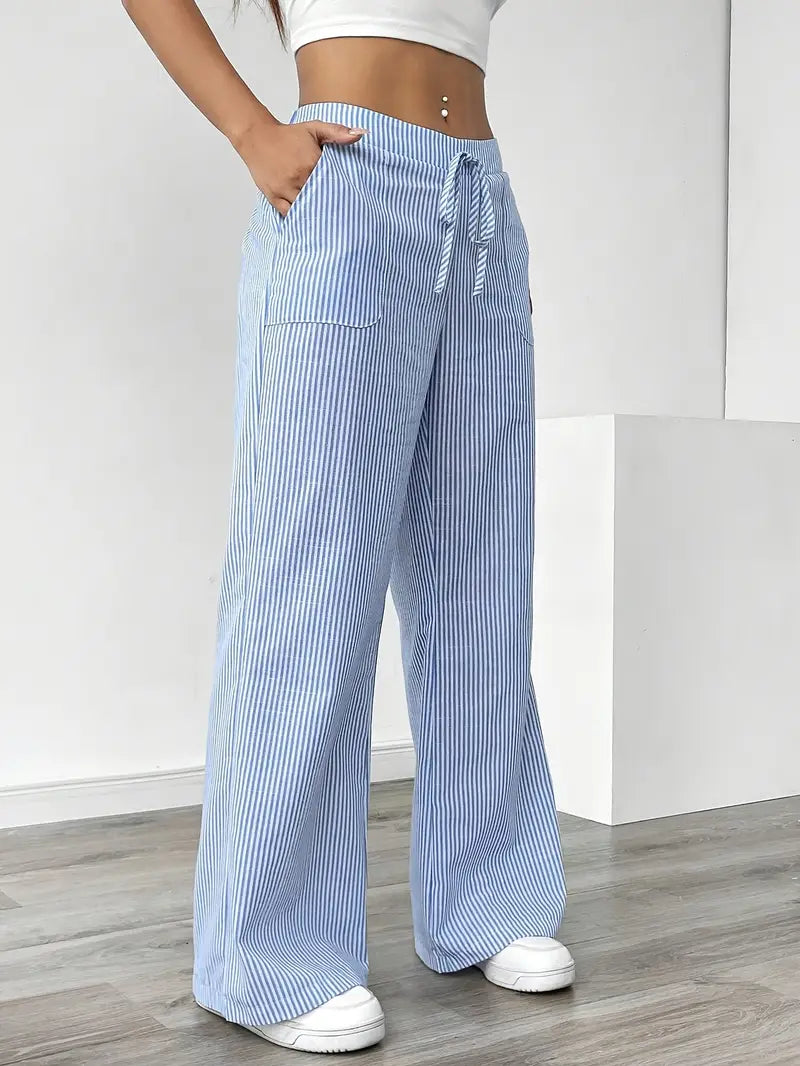 Alina – Elegant Striped Trousers with Pockets