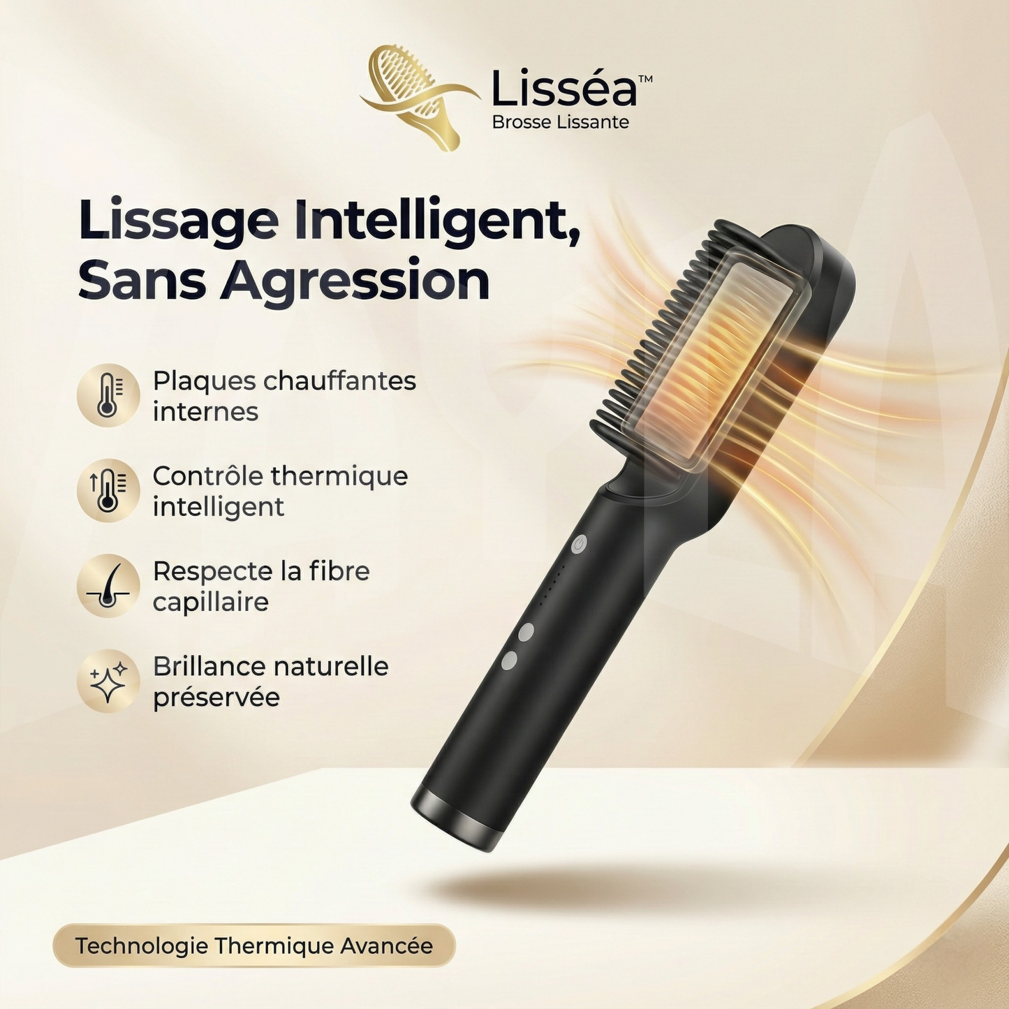 Lisséa™ — Brosse Lissante — [Lisse Immédiat Sans Effort]
