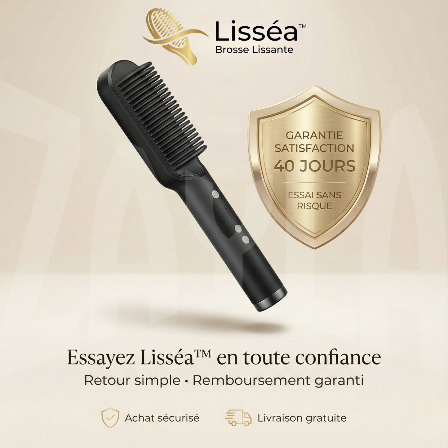 Lisséa™ — Brosse Lissante — [Lisse Immédiat Sans Effort]