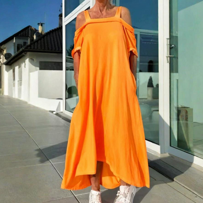 Spécials Été 💃 Robe Longue Décontractée Femme Épaules Dénudées