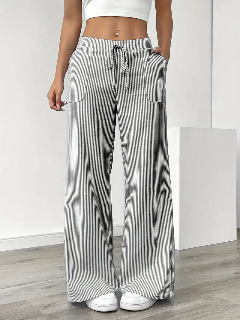 Alina – Elegant Striped Trousers with Pockets