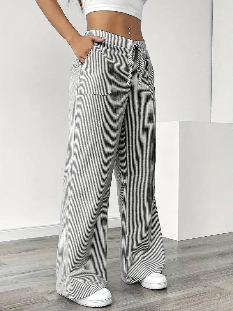 Alina – Elegant Striped Trousers with Pockets