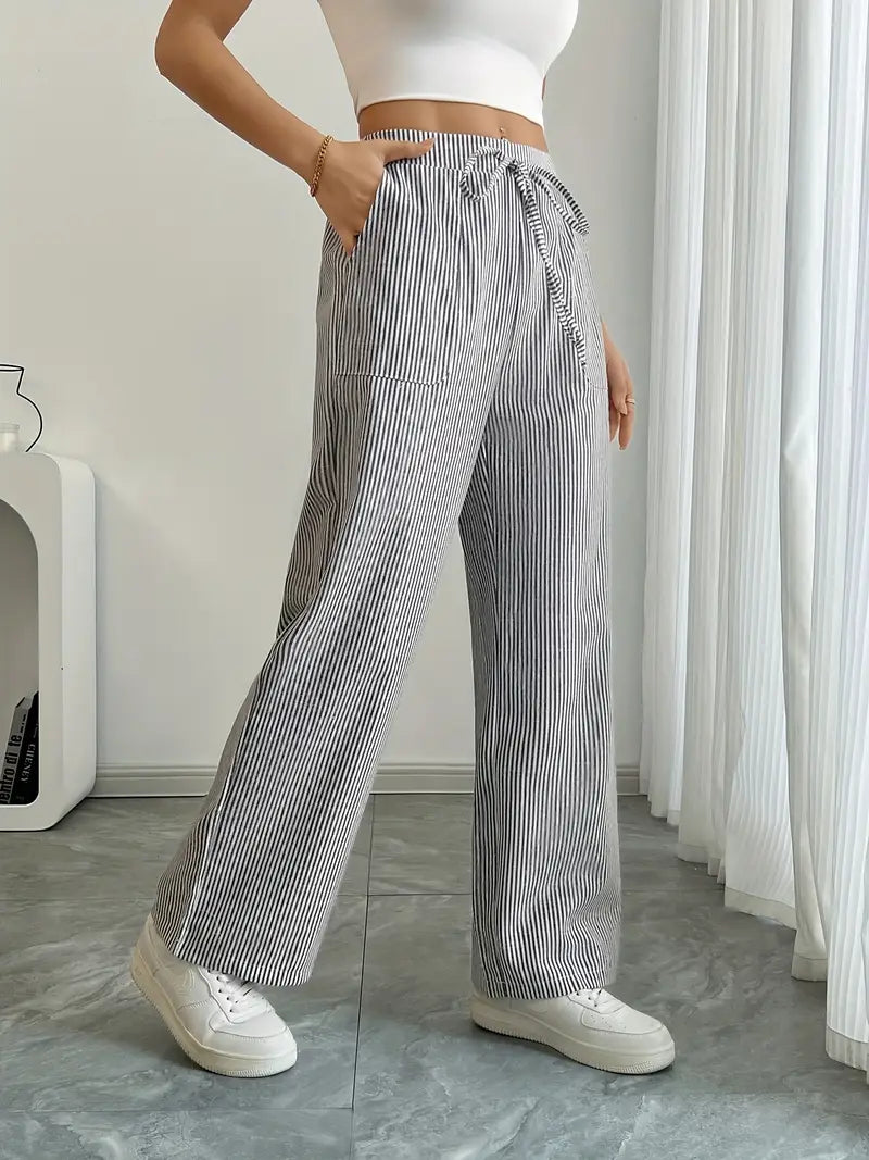 Alina – Elegant Striped Trousers with Pockets